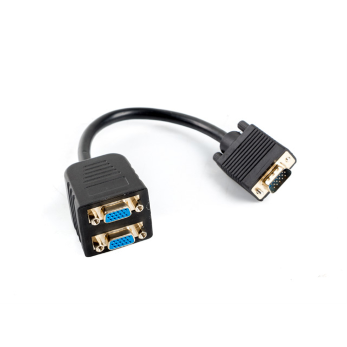 Lanberg AD-0020-BK Cable VGA 0,2 m, Conector VGA (D-Sub) a Doble VGA (D-Sub), Negro Lanberg AD-0020-BK Cable VGA 0,2 m, Conector VGA (D-Sub) a Doble VGA (D-Sub), Negro