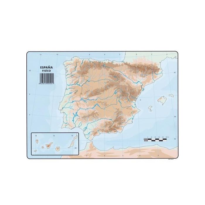 Selvi Mapa Mudo Físico De España A4 -50U- Selvi Mapa Mudo Físico De España A4 -50U-