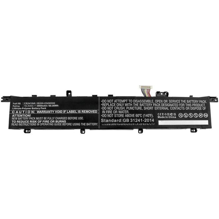 CoreParts Laptop Battery for Asus 60.06Wh Li-Polymer 15.4V 3900mAh for Asus UX581, UX581GV, ZenBook Duo Pro UX581GV CoreParts Laptop Battery for Asus 60.06Wh Li-Polymer 15.4V 3900mAh for Asus UX581, UX581GV, ZenBook Duo Pro UX581GV