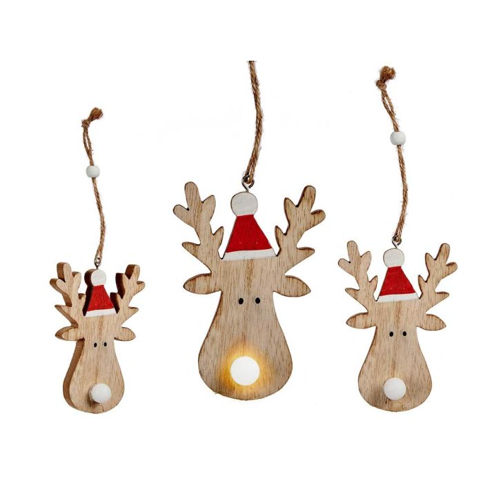 Krist+ Reno de Madera Pequeño con Luz, Marrón, 7x11x3 cm (24 Unidades) Krist+ Reno de Madera Pequeño con Luz, Marrón, 7x11x3 cm (24 Unidades)