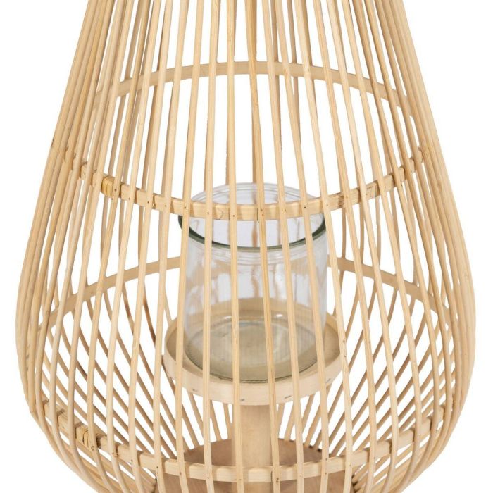 Farol Natural Bambú Cristal 30 x 30 x 55 cm 3