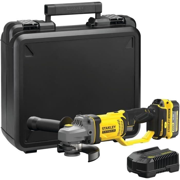STANLEY FATMAX V20 SFMCG400M1K-QW Amoladora Inalámbrica 125mm 18V Litio con 1 Batería 4Ah 8000rpm para Metal STANLEY FATMAX V20 SFMCG400M1K-QW Amoladora Inalámbrica 125mm 18V Litio con 1 Batería 4Ah 8000rpm para Metal