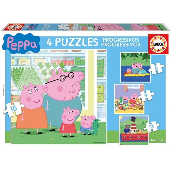 Puzzles Progresivos Peppa Pig 6-9-12-16 15918 Educa