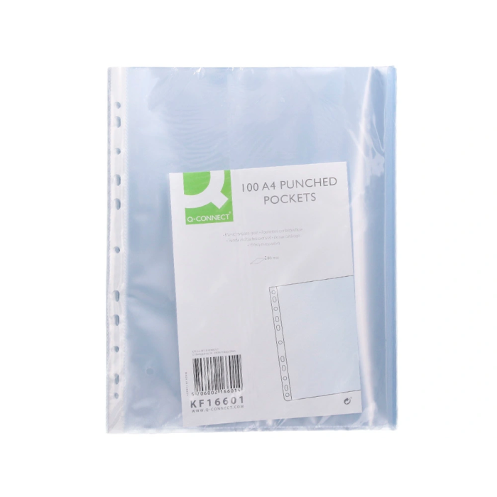Q-connect Funda Multitaladro Cristal DIN A4 80 mc, Bolsa de 100 Unidades 4