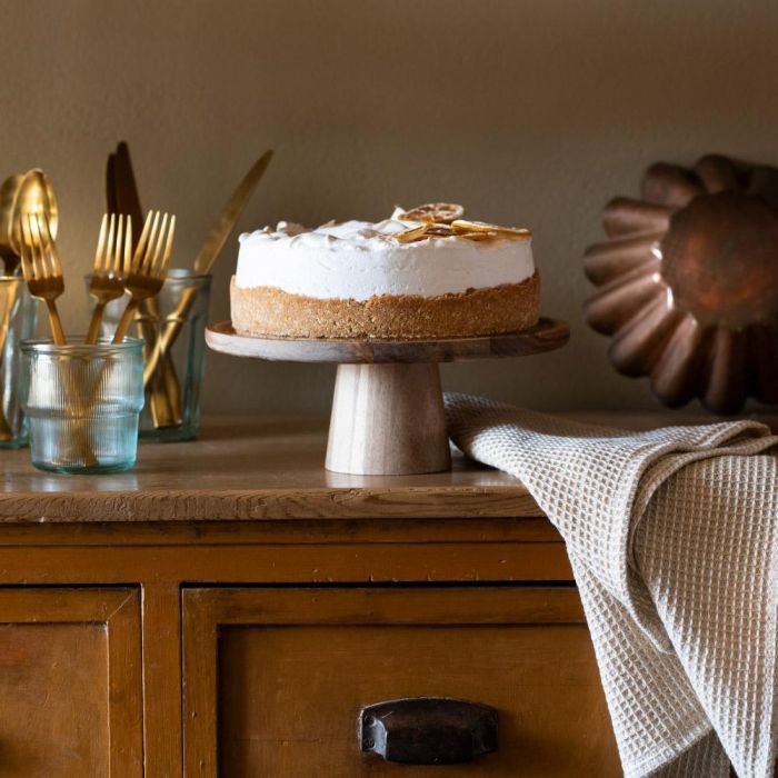 Andrea House Plato para Tarta Madera Acacia Ø 25 x 10 cm 1