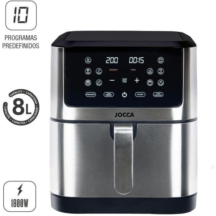 Freidora sin aceite - JOCCA - 2193 - 8L - 1800 W - 30,3 x 38,3 x 35,1 cm - Acero inoxidable 5 Freidora sin aceite - JOCCA - 2193 - 8L - 1800 W - 30,3 x 38,3 x 35,1 cm - Acero inoxidable 5