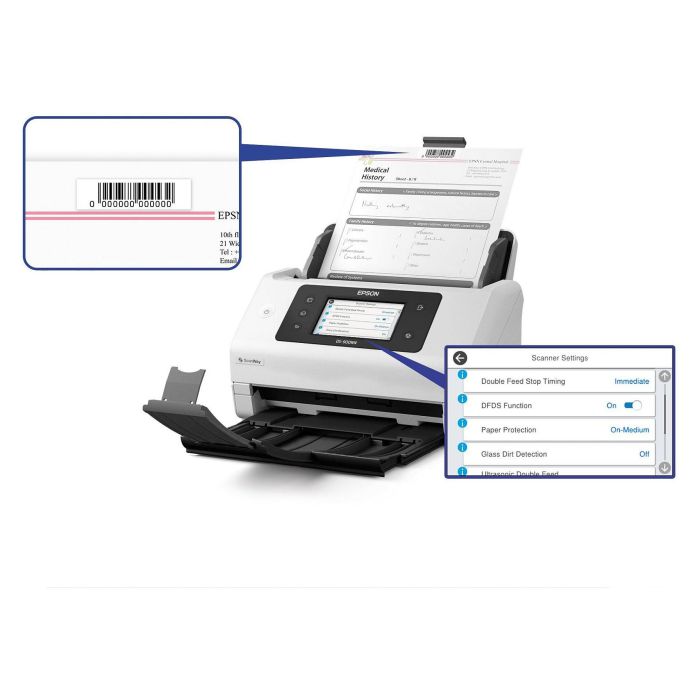 Epson WorkForce DS-900WN Scanner A4, WiFi, 70ppm/140ipm, Alimentador 100 hojas 12