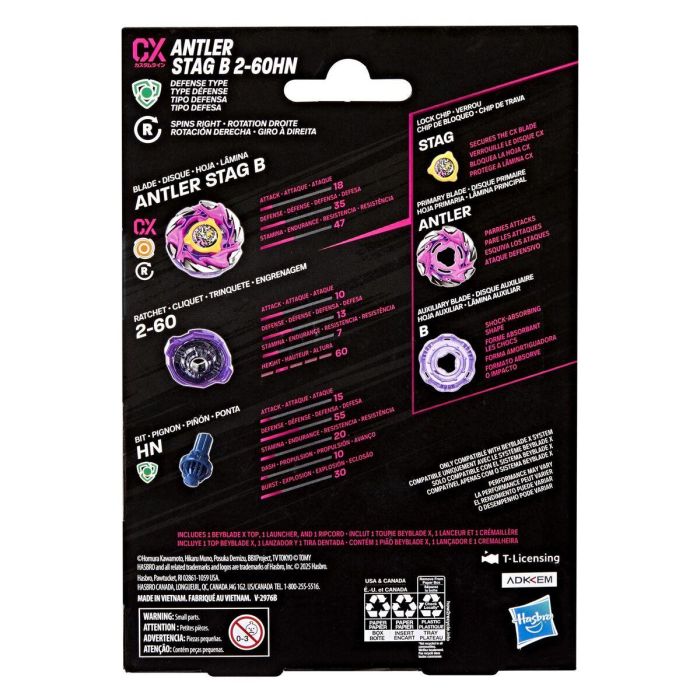 HASBRO Beyblade X B 2-60HN Juego Kit Inicial Antler Stag para Niños +8 Años 1