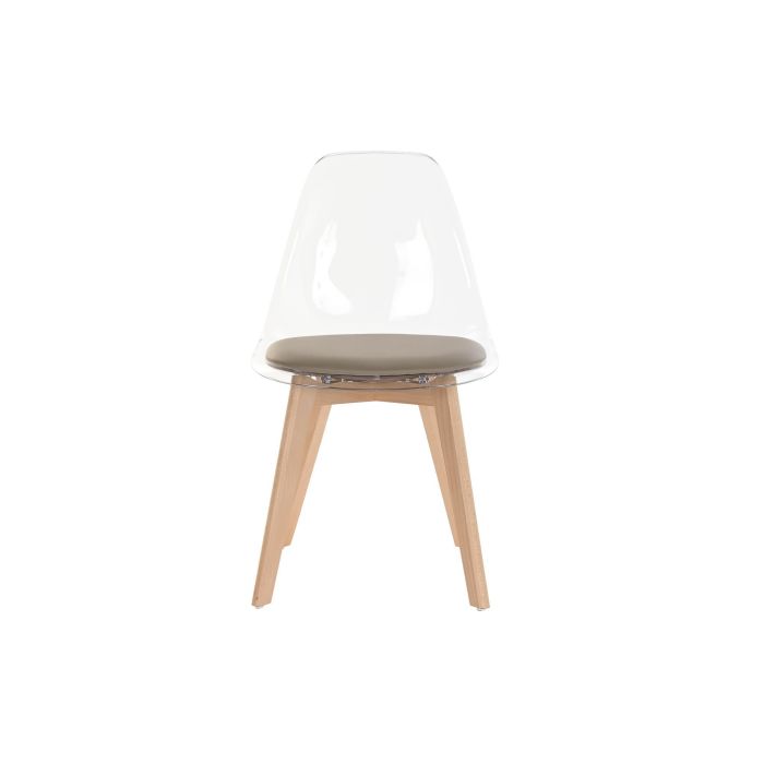 DKD Home Decor Silla Urban Beige Policarbonato y Madera 47 x 81 x 54 cm 4