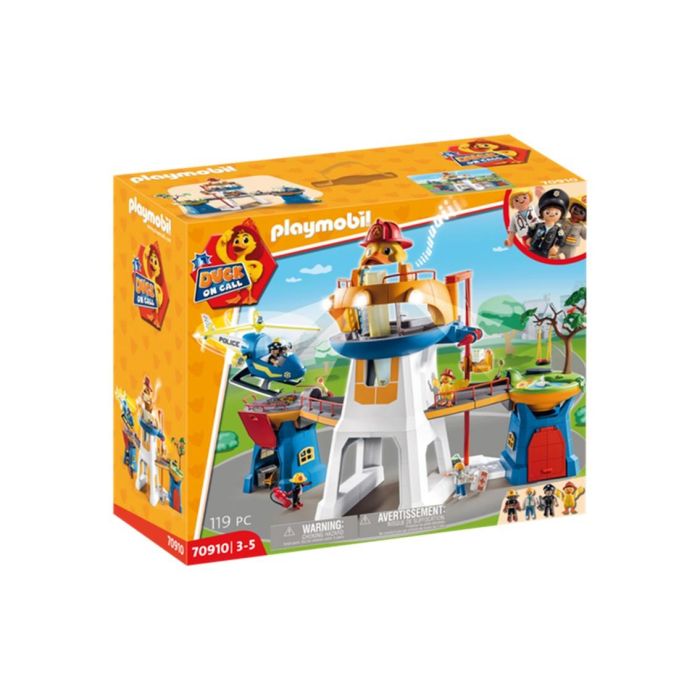 Playmobil Duck On Call Cuartel General con efectos de luz y sonido, tobogán y helicóptero 1 Playmobil Duck On Call Cuartel General con efectos de luz y sonido, tobogán y helicóptero 1