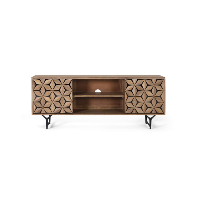 GINER Y COLOMER Mueble TV con 2 Puertas y 2 Estantes en Madera de Mango Natural 0 GINER Y COLOMER Mueble TV con 2 Puertas y 2 Estantes en Madera de Mango Natural 0