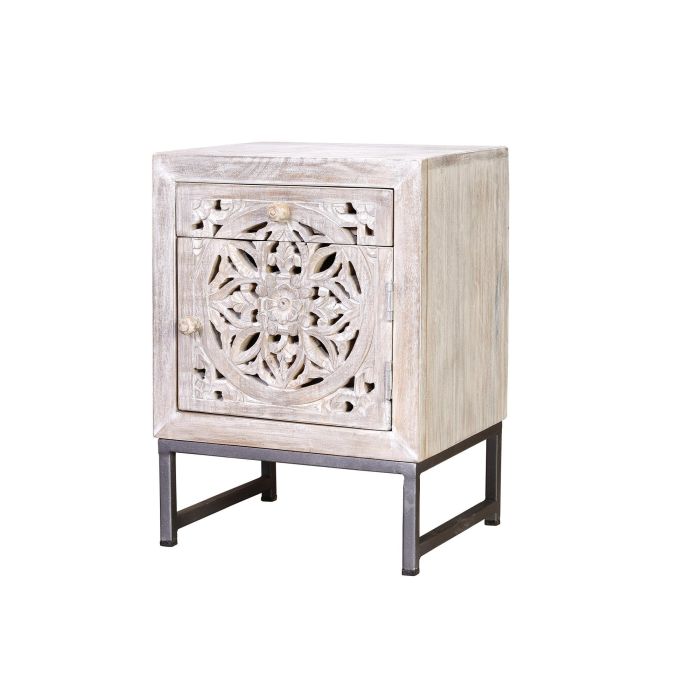 Giner y Colomer Mesita 1 Puerta 1 Cajón Madera de Mango Blanco Envejecido 0 Giner y Colomer Mesita 1 Puerta 1 Cajón Madera de Mango Blanco Envejecido 0