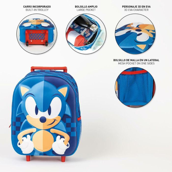 Mochila infantil trolley 3D sonic 25.0 x 31.0 x 10.0 cm 5