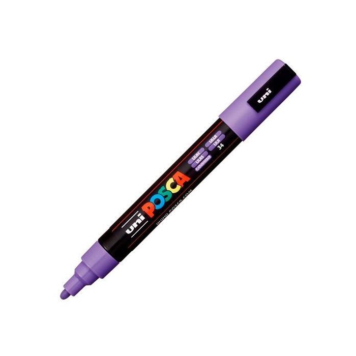 POSCA Pc-5M Marcador No Permanente Punta Bala 1,8-2,5 mm Lila, Tinta Base Agua, Resistente a la Luz POSCA Pc-5M Marcador No Permanente Punta Bala 1,8-2,5 mm Lila, Tinta Base Agua, Resistente a la Luz
