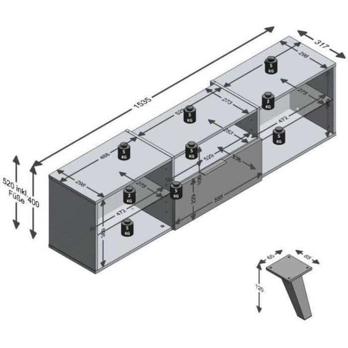 Mueble de TV Negro 1