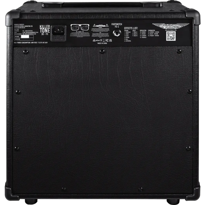 Ashdown Amplificador Guitarra Combo Killer Tone KT30 1x10" 30W Transistores con Delay, Chorus, Flanger, Phaser, Tremolo y Reverb 3
