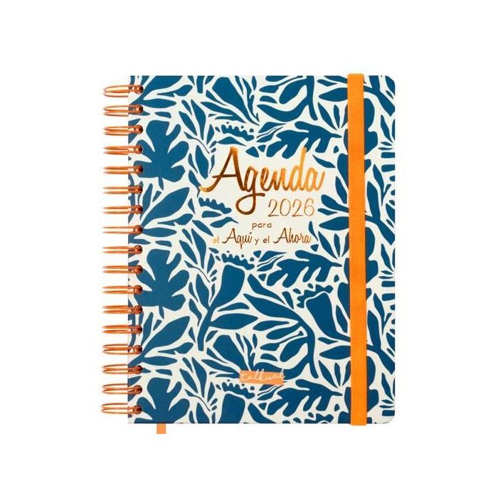 Finocam Agenda Espiral Talkual Aquí 2026 Tapa Dura 155x217 mm Semana Vista con Notas y Pegatinas
