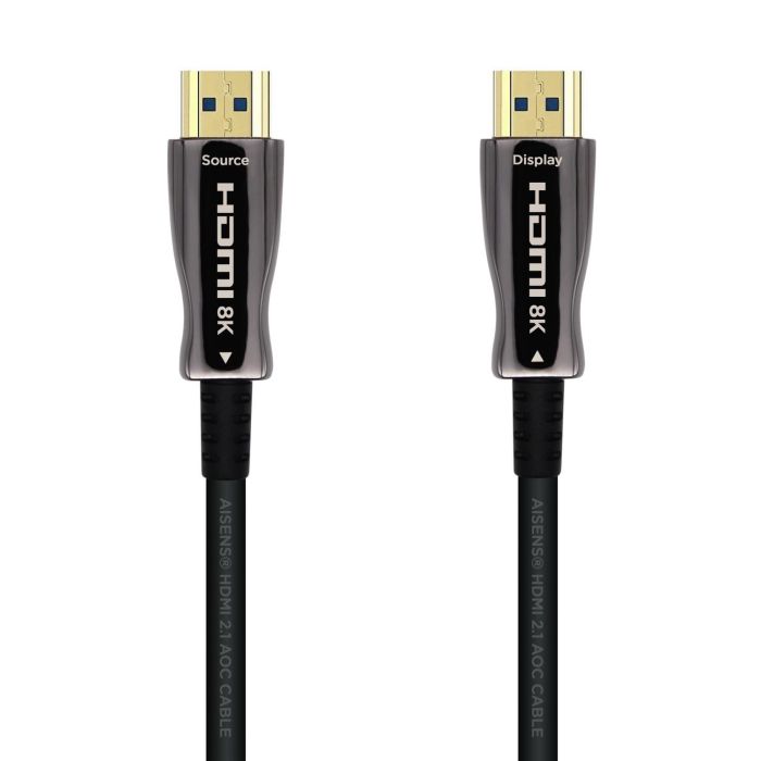 AISENS - CABLE HDMI V2.1 AOC ULTRA ALTA VELOCIDAD / HEC 8K@60HZ 4K@120HZ 4:4:4 48GBPS, A/M-A/M, NEGR