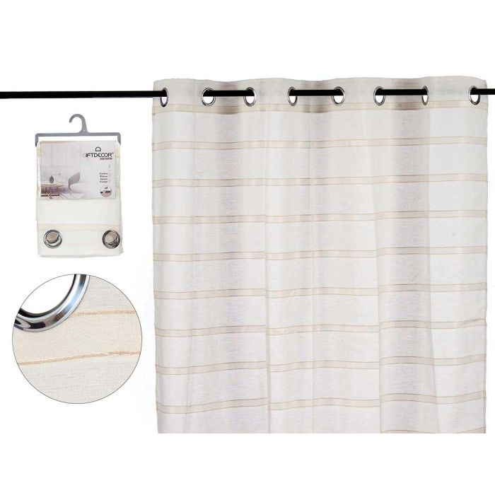 Giftdecor Cortina Visillo Rayas Beige 140x260 cm (6 Unidades) Giftdecor Cortina Visillo Rayas Beige 140x260 cm (6 Unidades)