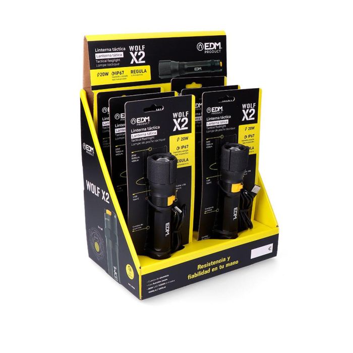 Linterna led táctica recargable wolf x2 1500 lm / 450 lm ip67 ø4,0 x 17,8 cm 5 Linterna led táctica recargable wolf x2 1500 lm / 450 lm ip67 ø4,0 x 17,8 cm 5