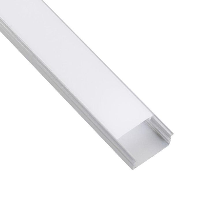 Perfíl Aluminio para Tira LED Doble - Difusor Opal x 2M 2 Perfíl Aluminio para Tira LED Doble - Difusor Opal x 2M 2