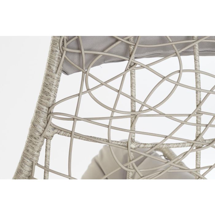 DKD Home Decor Sillón Colgante para Terraza y Jardín Gris Claro Ratan Sintético Metal Poliéster 82 x 75 x 125 cm 6