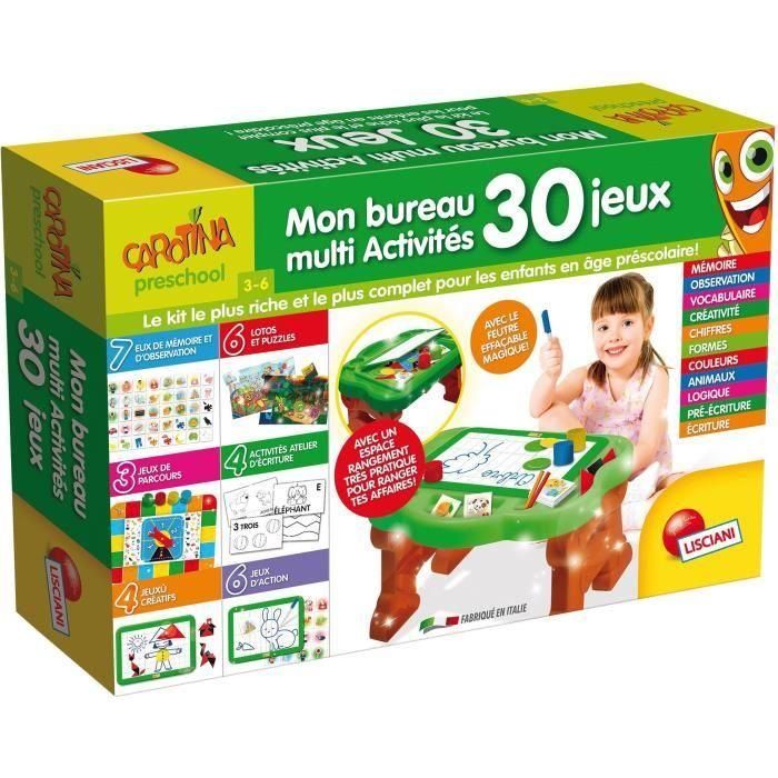 Lisciani Giochi Pupitre Educativo Carotina LIS8008324058723 30 Juegos para Aprender Divirtiéndose
