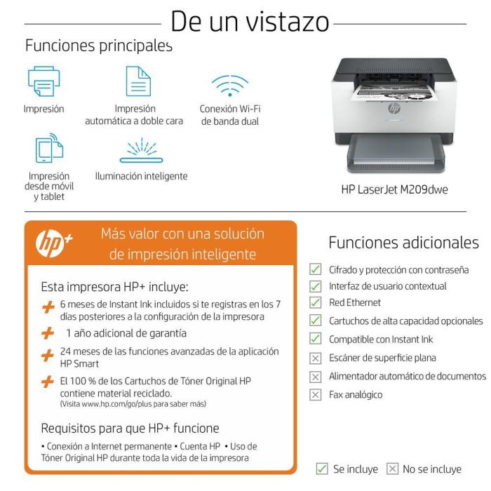 Impresora Hp Laser Monocromo Laserjet M209Dwe 3 Impresora Hp Laser Monocromo Laserjet M209Dwe 3