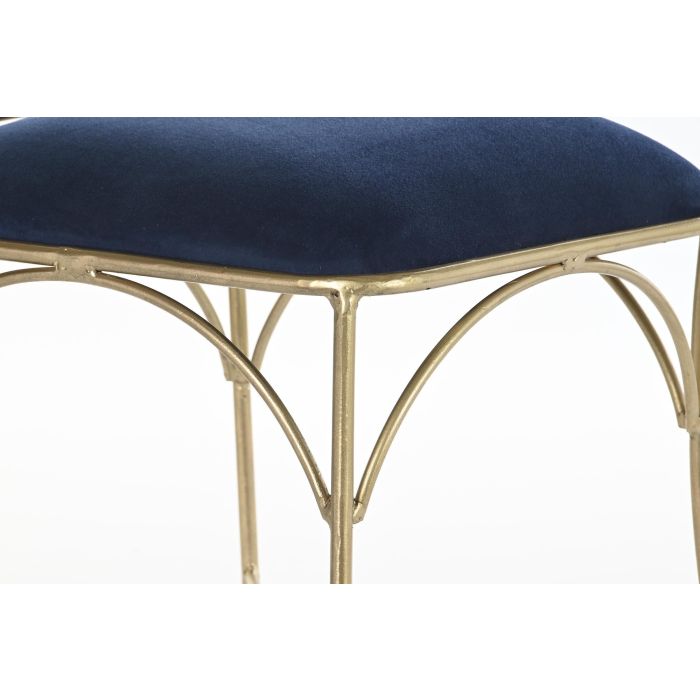DKD Home Decor Silla Dorado y Azul de Latón y Poliéster, 42x88.5x45 cm, Altura Asiento 53 cm 3 DKD Home Decor Silla Dorado y Azul de Latón y Poliéster, 42x88.5x45 cm, Altura Asiento 53 cm 3