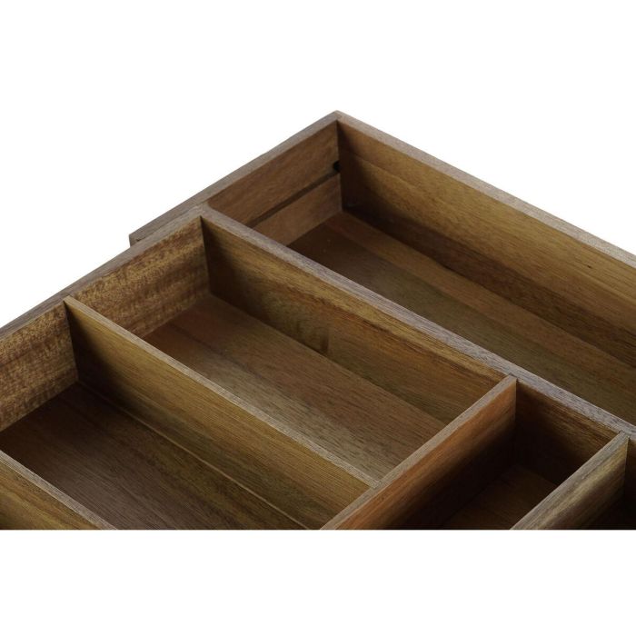 Organizador para Cubiertos DKD Home Decor Natural Acacia 35 x 30 x 7 cm 2