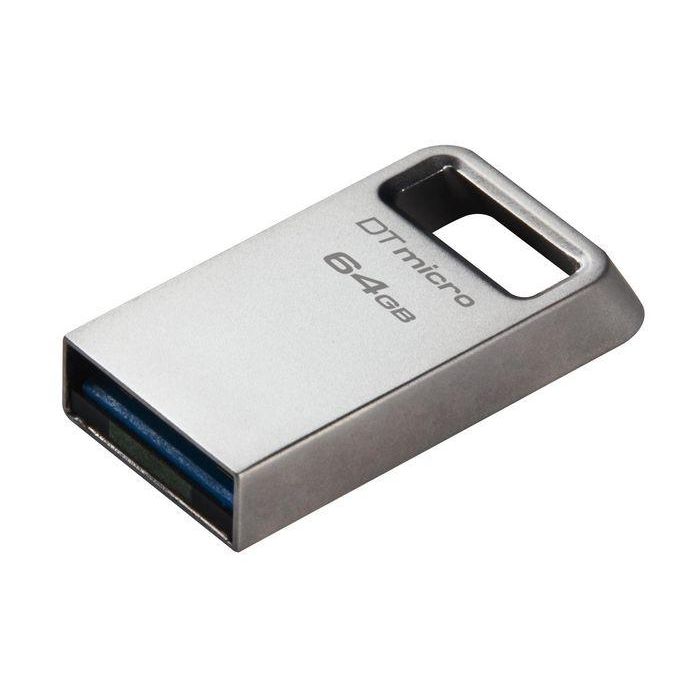 Kingston DataTraveler Micro 64GB USB 3.2 Gen 1 de Metal, Pendrive Ultra-pequeño con 200MB/s de Lectura y Diseño Plug-and-Stay 2