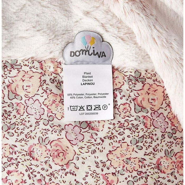 Domiva Manta Snow Lapinou Doble Cara Microfibra Poliéster y Algodón Ultra Suave - 75 x 100 cm 1 Domiva Manta Snow Lapinou Doble Cara Microfibra Poliéster y Algodón Ultra Suave - 75 x 100 cm 1