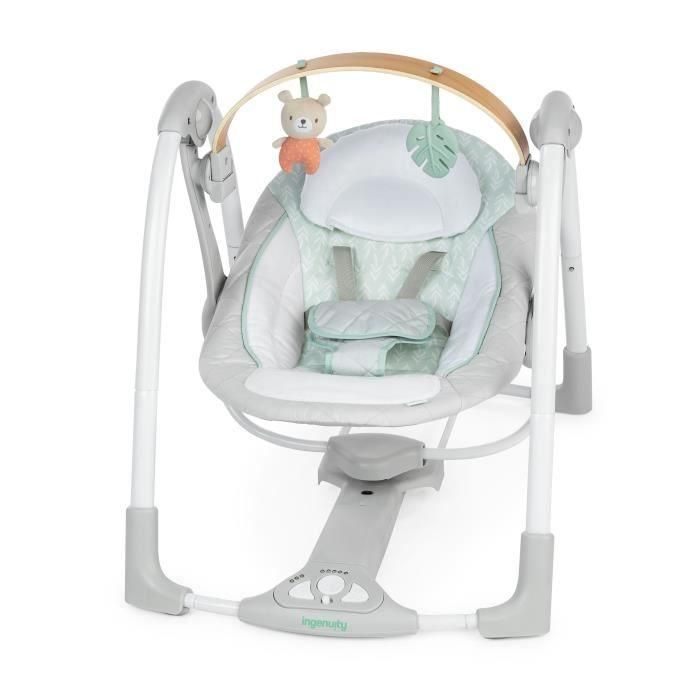 Ingenuity ING0074451169685 Hamaca Eléctrica Plegable Bebé Cosy Spot con Arco de Juguetes, Balanceo, Temporizador y Reclinación