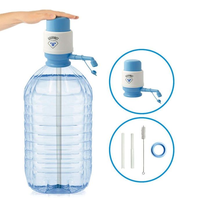 Gourmet Kitchen Dispensador de Agua Manual para Garrafas de 5 y 8 Litros - Fácil Uso y Limpieza, Azul/Blanco Gourmet Kitchen Dispensador de Agua Manual para Garrafas de 5 y 8 Litros - Fácil Uso y Limpieza, Azul/Blanco