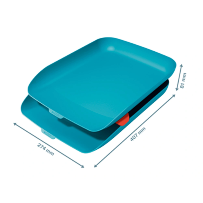 Bandeja Sobremesa Leitz Cosy Azul Set De 2 1