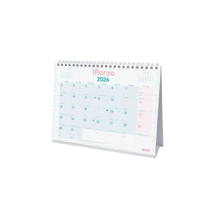 Finocam Calendario de Sobremesa S-210x150 mm MV Chic Turquesa 2026 para escribir, con espiral doble, oficina/hogar