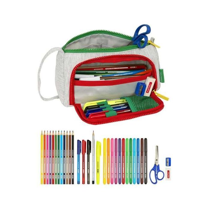 Estuche Escolar con Accesorios Benetton Pop Gris 20 x 11 x 8.5 cm (32 Piezas) 3 Estuche Escolar con Accesorios Benetton Pop Gris 20 x 11 x 8.5 cm (32 Piezas) 3
