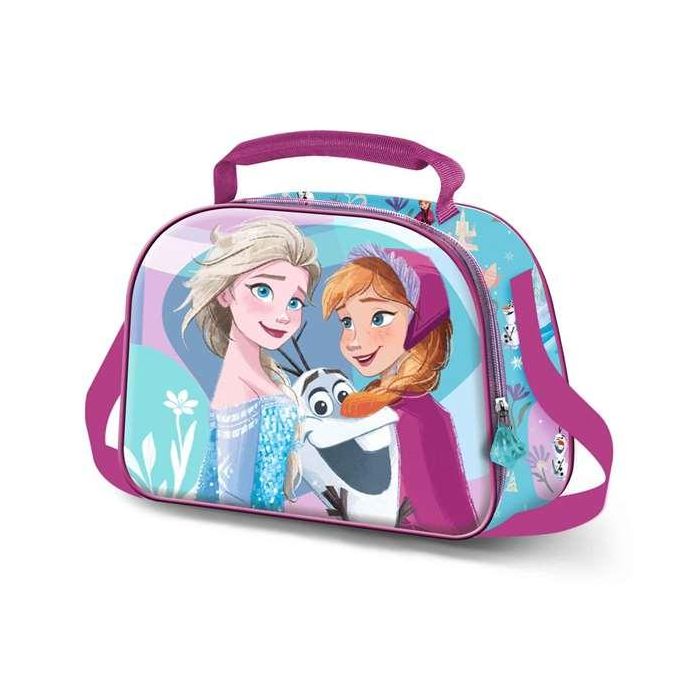 Karactermania Bolsa Portamerienda 3D Frozen 2 Family Azul 25.5x10x20 cm con Cremallera y Forro Isotérmico