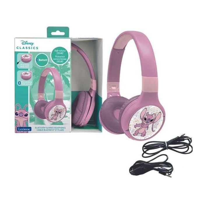 Lexibook Angel Stitch Auriculares Plegables con Cable para Niños, Responde Llamadas, Conector Jack 3.5mm