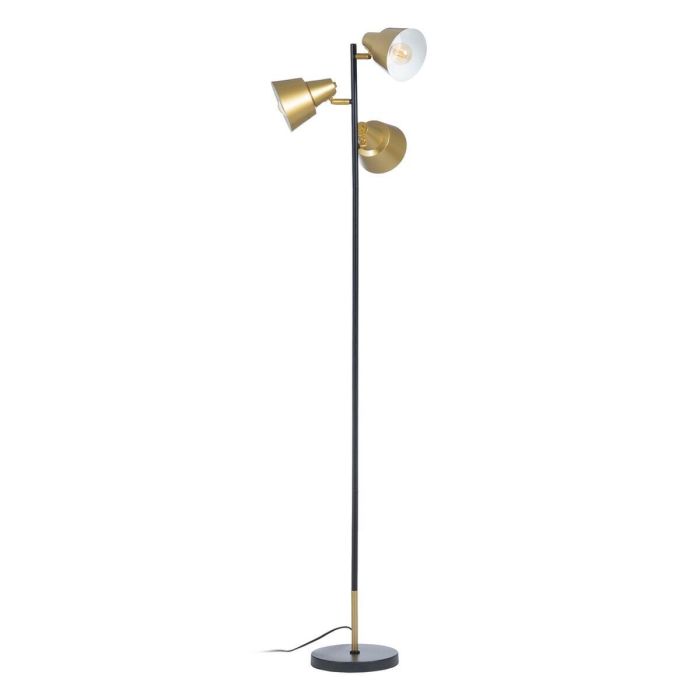 Lámpara de Pie 30 x 30 x 155 cm Negro Dorado Metal 8 Lámpara de Pie 30 x 30 x 155 cm Negro Dorado Metal 8