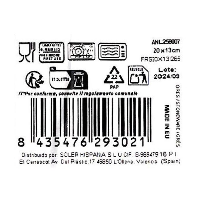 La Mediterranea Bandeja Rectangular 20 cm x 13 cm (24 Unidades)