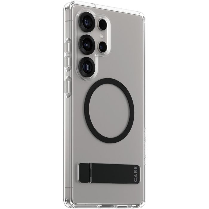 PanzerGlass CARE Feature Case Transparente con Kickstand y QI Compatible para Samsung Galaxy S25 Ultra, Anti-amarilleamiento y Antigolpes
