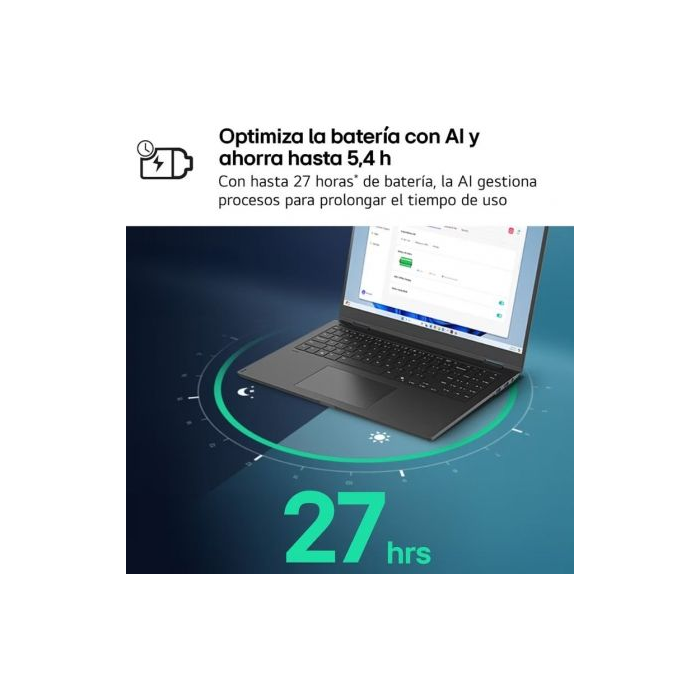Portátil LG Gram 15ZD80T-G.AX55B Ryzen AI 5-340/ 16GB/ 512GB SSD/ 15.6"/ Sin Sistema Operativo 1