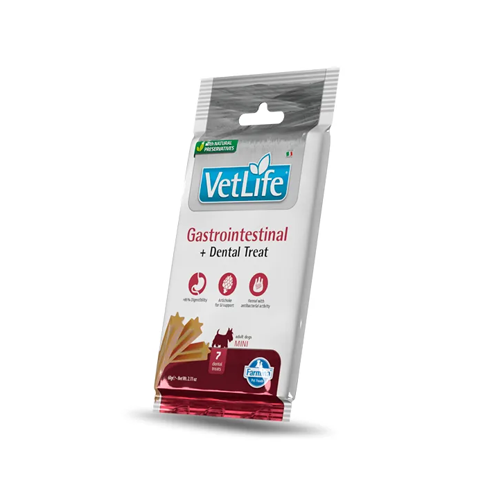 Farmina Treat Vet Life Dog Gastro Intestinal Mini - Alimento complementario gastrointestinal para perros, 15x60 gr Farmina Treat Vet Life Dog Gastro Intestinal Mini - Alimento complementario gastrointestinal para perros, 15x60 gr