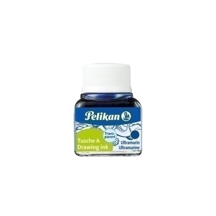 Pelikan Tinta china azul ultramar 10 ml - Tinta fluida, indeleble y resistente para dibujo y pintura con plumilla o pincel