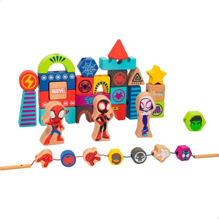 Spidey Amazing Friends & Friends Juego de Construcción de Bloques de Madera para Niños, Set de 50 Piezas, Edad Recomendada a Partir de 18 Meses 1