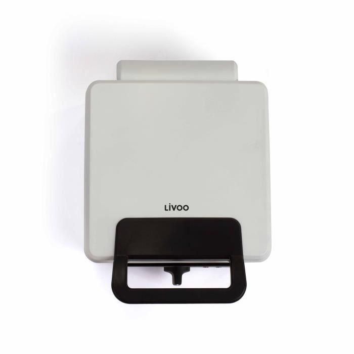 Livoo DOP206 Gofrera con termostato regulable, 1200W, 2 gofres, antiadherente, superficie 14,5x17,5 cm, indicadores luminosos 3