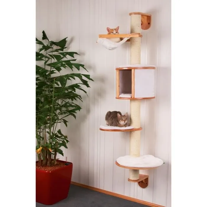 Kerbl Árbol para Gatos Dolomit de Pared 168x75cm - Cueva, Hamaca, Tronco Sisal - Blanco y Beige 0 Kerbl Árbol para Gatos Dolomit de Pared 168x75cm - Cueva, Hamaca, Tronco Sisal - Blanco y Beige 0