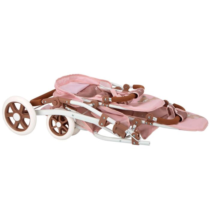 Muñecas Arias Coche Muñeca Gemelar Bear con Bolso, 45x70x73 cm, Manillar Ajustable 47-77 cm, Edad 3+ años 3