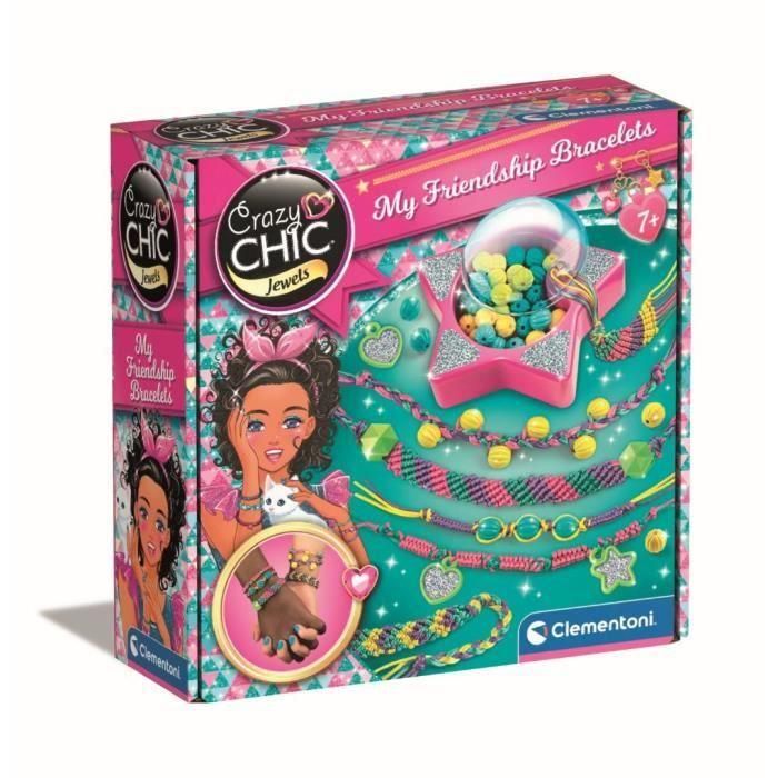 Clementoni Crazy Chic - Caja de creación de pulseras de la amistad - Cuentas e hilos - A partir de 7 años Clementoni Crazy Chic - Caja de creación de pulseras de la amistad - Cuentas e hilos - A partir de 7 años